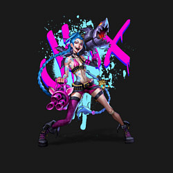 Свитшот хлопковый мужской LOL JINX БРЫЗГИ КРАСОК, цвет: черный — фото 2