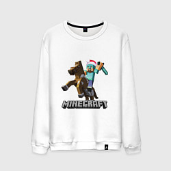 Свитшот хлопковый мужской MINECRAFT НОВЫЙ ГОД 2022 МАЙНКРАФТ, цвет: белый