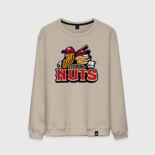 Мужской свитшот Modesto Nuts -baseball team / Миндальный – фото 1