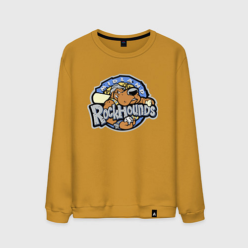 Мужской свитшот Midland Rockhounds - baseball team / Горчичный – фото 1