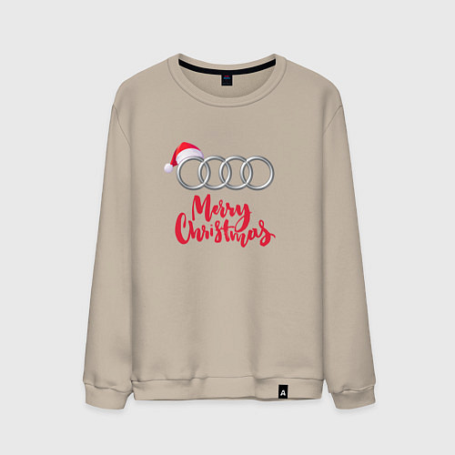 Мужской свитшот AUDI MERRY CHRISTMAS / Миндальный – фото 1