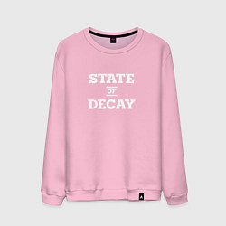 Свитшот хлопковый мужской State of Decay Logo спина, цвет: светло-розовый