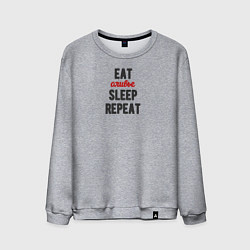 Мужской свитшот Eat оливье Sleep Repeat