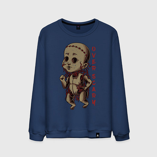 Мужской свитшот Кукла с нитками / Тёмно-синий – фото 1