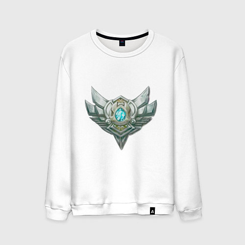 Мужской свитшот Эмблема серебро / Белый – фото 1