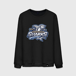 Свитшот хлопковый мужской Wilmington sharks -baseball team, цвет: черный