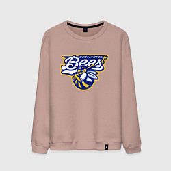 Свитшот хлопковый мужской Burlington Bees - baseball team, цвет: пыльно-розовый