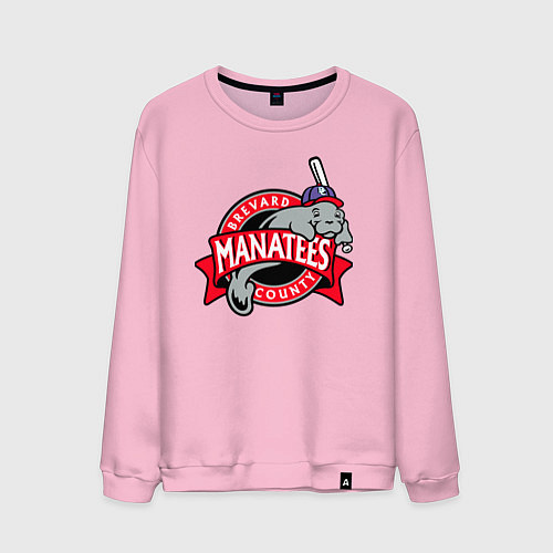 Мужской свитшот Brevard County Manatees - baseball team / Светло-розовый – фото 1