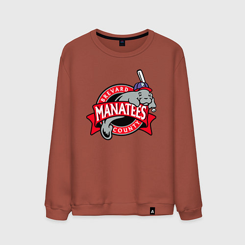 Мужской свитшот Brevard County Manatees - baseball team / Кирпичный – фото 1