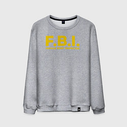 Свитшот хлопковый мужской FBI Женского тела инспектор, цвет: меланж