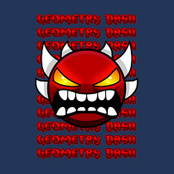 Свитшот хлопковый мужской GEOMETRY DASH КРАСНЫЙ ОГНЕННЫЙ ДЕМОН, цвет: тёмно-синий — фото 2