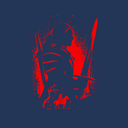 Свитшот хлопковый мужской ВЕДЬМАК И ПЛОТВА, РУНЫ, БРЫЗГИ КРАСОК, цвет: тёмно-синий — фото 2