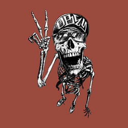 Свитшот хлопковый мужской Skeleton dude, цвет: кирпичный — фото 2