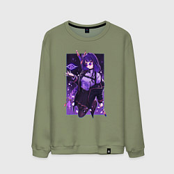 Свитшот хлопковый мужской Баал модная Шогун Райден Геншин, цвет: авокадо