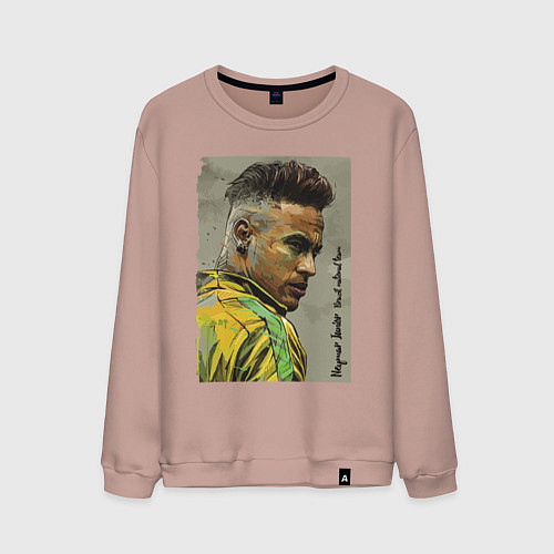 Мужской свитшот Neymar Junior - Brazil national team / Пыльно-розовый – фото 1
