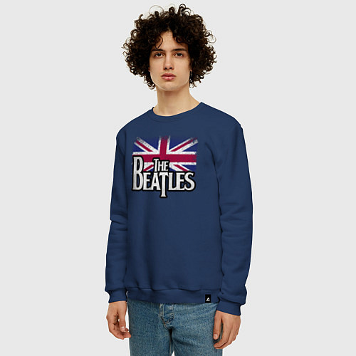 Мужской свитшот The Beatles Great Britain Битлз / Тёмно-синий – фото 3