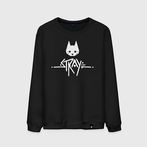 Мужской свитшот Stray: White Logo / Черный – фото 1