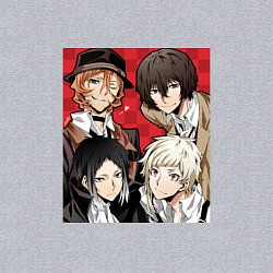 Свитшот хлопковый мужской Bungou Stray DogsБродячие псы литературы, цвет: меланж — фото 2