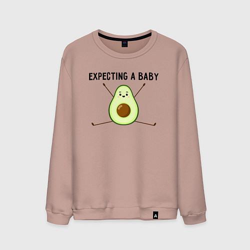 Мужской свитшот Expecting a baby / Пыльно-розовый – фото 1