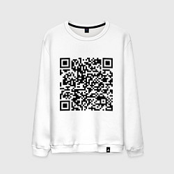 Свитшот хлопковый мужской QR-код Скала Джонсон, цвет: белый