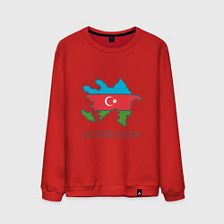Свитшот хлопковый мужской Map Azerbaijan, цвет: красный