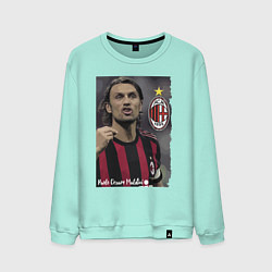 Свитшот хлопковый мужской Paolo Cesare Maldini - Milan, captain цвета мятный — фото 1