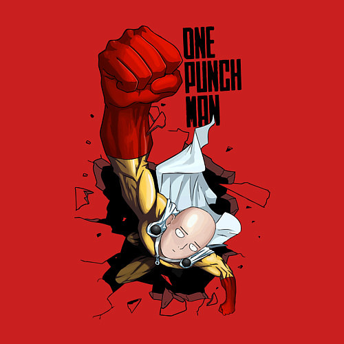Мужской свитшот Saitama One Punch / Красный – фото 3