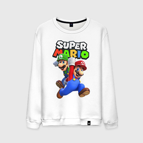 Мужской свитшот Луиджи и Марио / Белый – фото 1