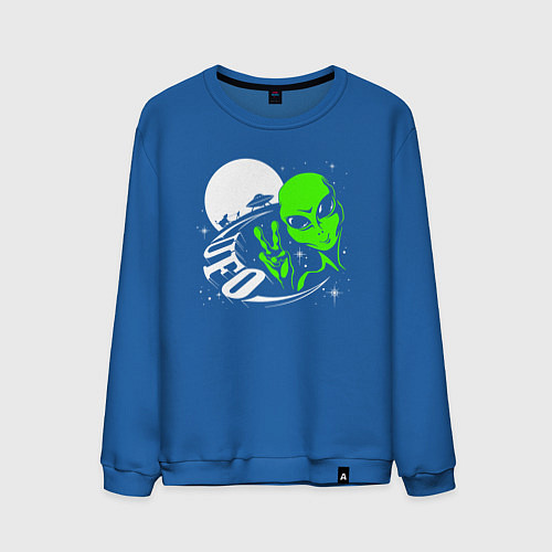 Мужской свитшот Привет от пришельца / Синий – фото 1