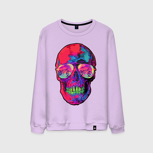 Мужской свитшот Skull & bicycle / Лаванда – фото 1
