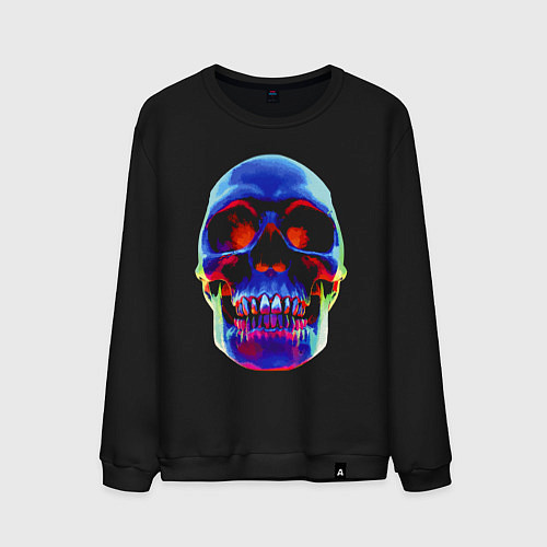 Мужской свитшот Cool neon skull / Черный – фото 1