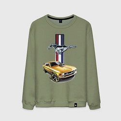 Свитшот хлопковый мужской Mustang motorsport, цвет: авокадо