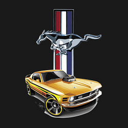 Свитшот хлопковый мужской Mustang motorsport, цвет: черный — фото 2