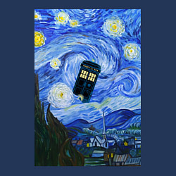 Свитшот хлопковый мужской Тардис в Звездной Ночи, цвет: тёмно-синий — фото 2