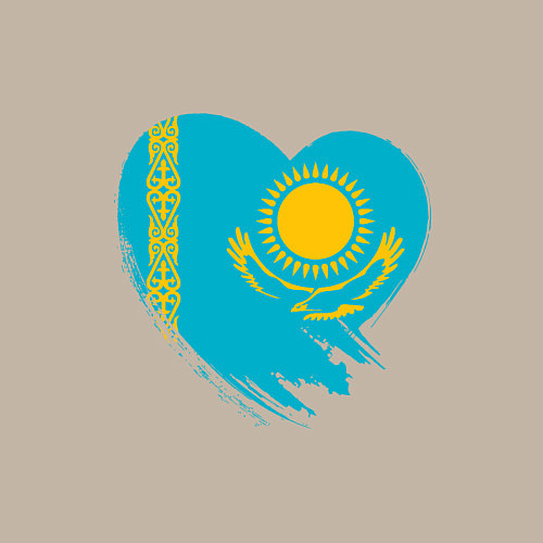 Мужской свитшот Сердце - Казахстан / Миндальный – фото 3