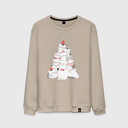 Свитшот хлопковый мужской КОТОЁЛКА новый год, цвет: миндальный