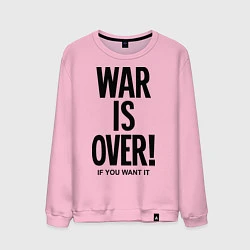 Свитшот хлопковый мужской War is over, цвет: светло-розовый
