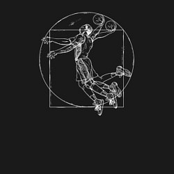 Свитшот хлопковый мужской Витрувианский баскетболист, цвет: черный — фото 2