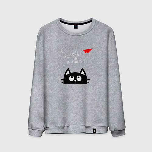 Мужской свитшот Котик Самолётик / Меланж – фото 1