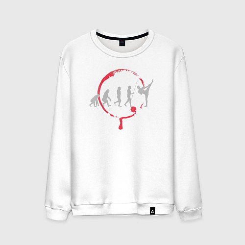 Мужской свитшот Эволюция в бойца / Белый – фото 1
