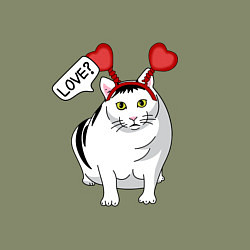 Свитшот хлопковый мужской Кот Бендер Мем Love, цвет: авокадо — фото 2