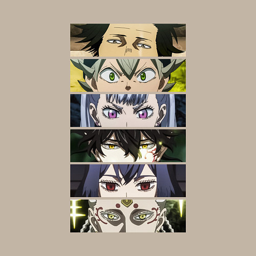 Мужской свитшот Чнерный Клевер Black Clover, персонажи / Миндальный – фото 3