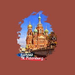 Свитшот хлопковый мужской Путешествие Санкт-Петербург Россия, цвет: кирпичный — фото 2