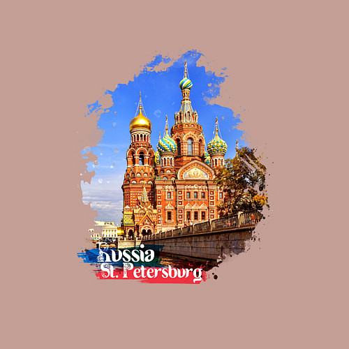 Мужской свитшот Путешествие Санкт-Петербург Россия / Пыльно-розовый – фото 3