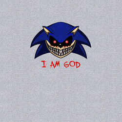 Свитшот хлопковый мужской Sonic Exe - I am God, цвет: меланж — фото 2