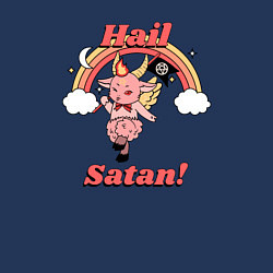 Свитшот хлопковый мужской Hail Satan, цвет: тёмно-синий — фото 2