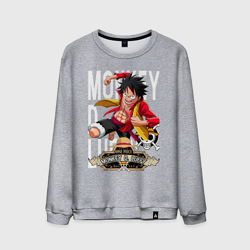 Мужской свитшот One Piece Monkey Большой Куш Манки / Меланж – фото 1