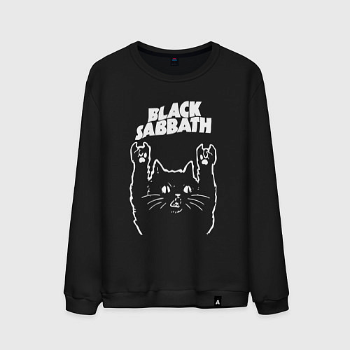 Мужской свитшот Black Sabbath Рок кот / Черный – фото 1