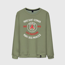 Свитшот хлопковый мужской PARIS SAINT - GERMAIN ПСЖ ФУТБОЛ, цвет: авокадо