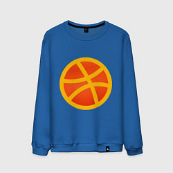 Свитшот хлопковый мужской Баскетбольный неоновый мяч, цвет: синий